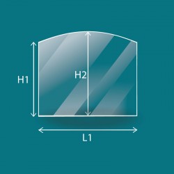 Austroflamm G2 - Rechteck abgerundete Oberseite Glas