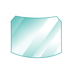 Arco CHAMONIX Glass - Curved glass panel for wood burning...