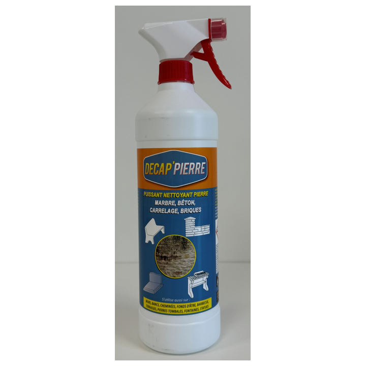 Spray nettoyant pierre 1 litre - Nettoyeur de pierres, briques et plaques d'âtres