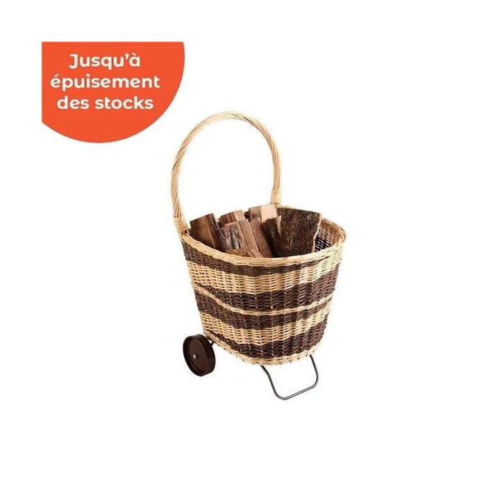 Wicker log trolley ODYSSEE - Dixneuf