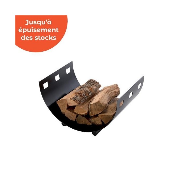 ECUME log rack in Frosted Black Steel - Dixneuf