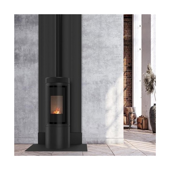 Herd-Wandschutz aus mattiertem schwarzem Stahl – Capska