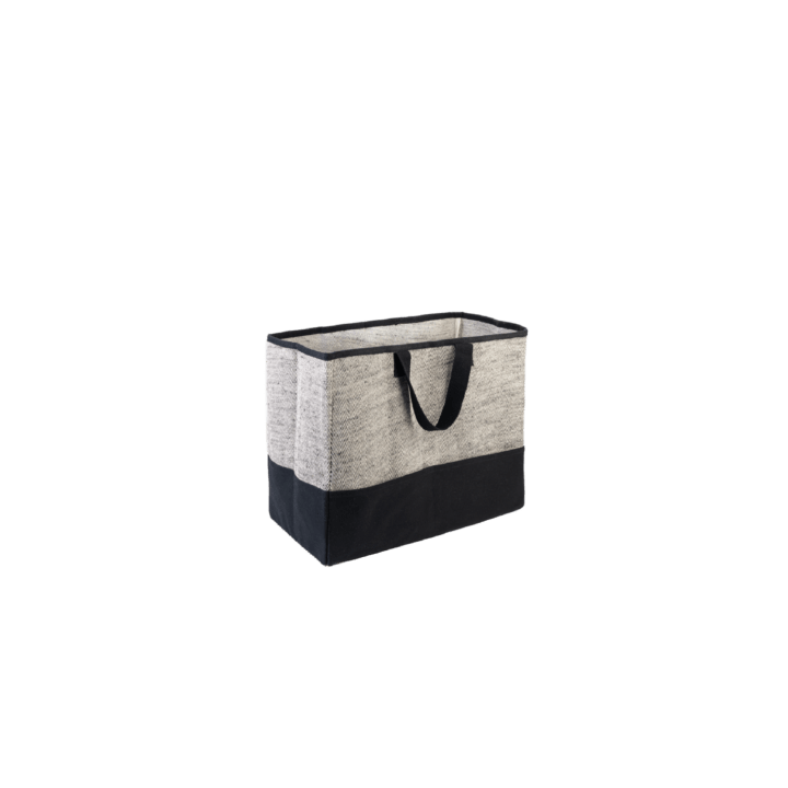 Borsa porta tronchi o pellet in cotone nero Tweed - Dixneuf | Design elegante e pratico - Capska