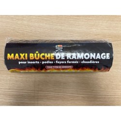 Maxi bûche de ramonage pour appareil de chauffage