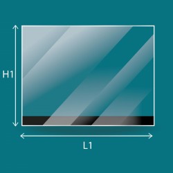 Mcz SUPERCLIMA F70 - Rechteck Glas + Dichtung ø8 mm