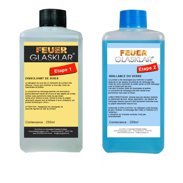 Set di prodotti detergenti per vetri di inserti, stufe, caminetti - Capska