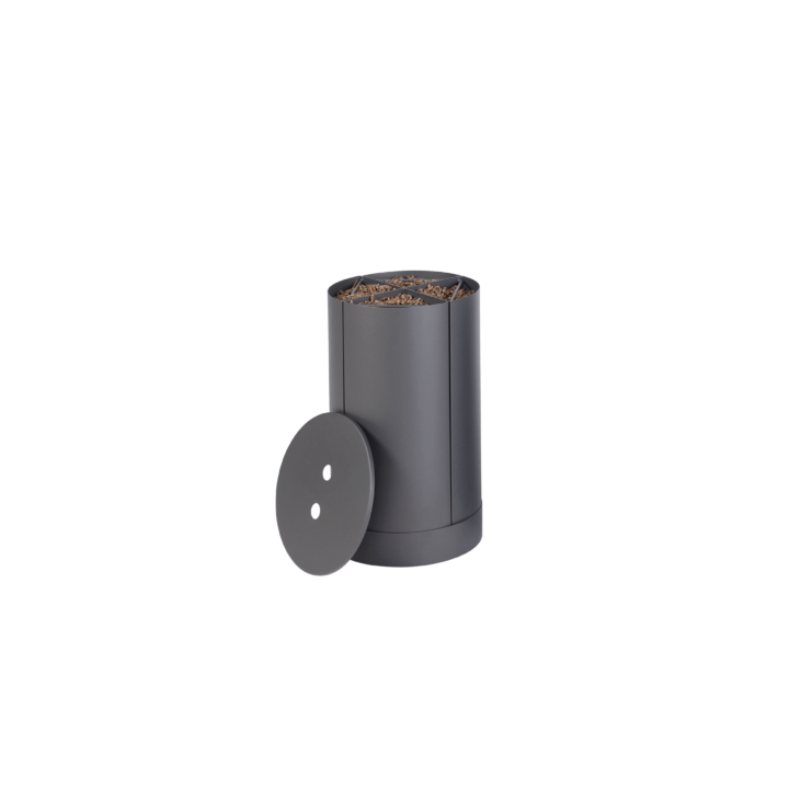 Almacenamiento de pellets Fractio Grey para chimeneas y estufas de leña - Capska