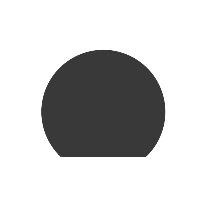 Rundgeschnittene Bodenplatte aus grauem Stahl für Kamine und Holzöfen - Capska