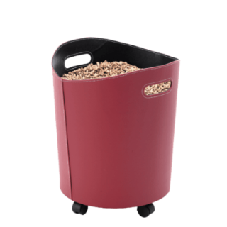 Rangement à granulés Omega Framboise pour cheminée et poeles à bois - Capska