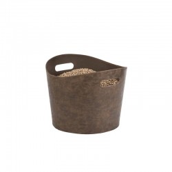 Rangement Bois Gamma Simili Cuir Marron