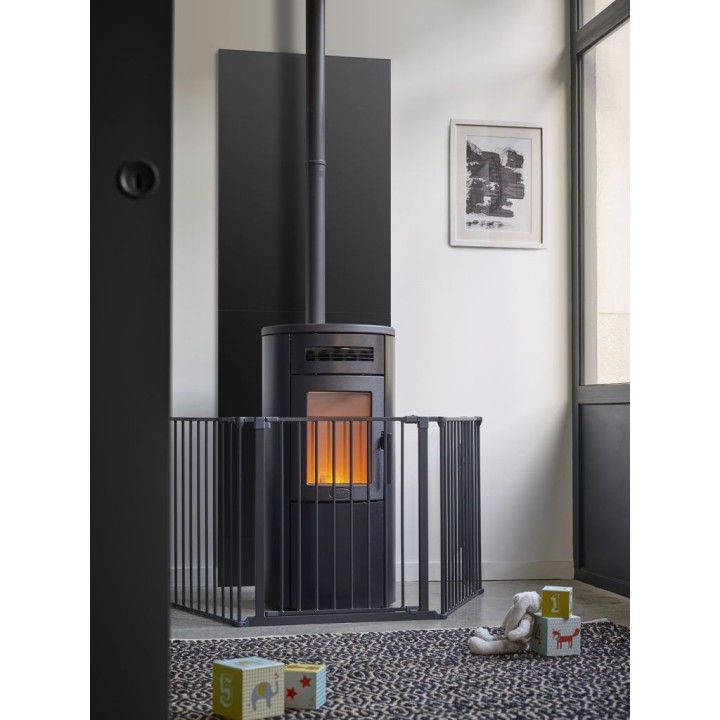 Placa protectora vertical lisa Color negro - Altura 100cm para estufa - Capska