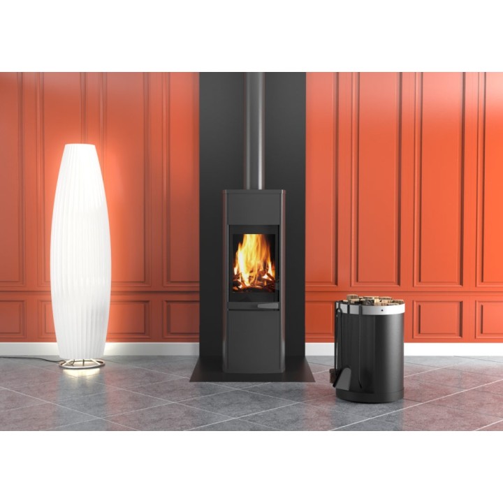 Plaque de protection unie verticale Couleur Noir - Hauteur 100cm pour poele - Capska