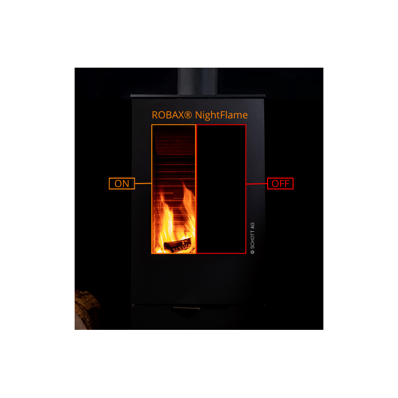 Verre intelligent à effet Clair-obscur NightFlame® - Forme Rectangulaire 4mm
