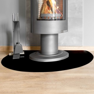 Round black lacquered glass floor plate Ø100cm - Capska