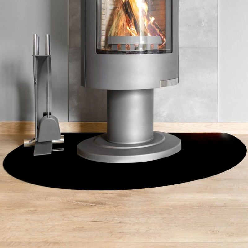 Plaque de sol rond coupé laqué noir - Diamètre 1000xH900 mm