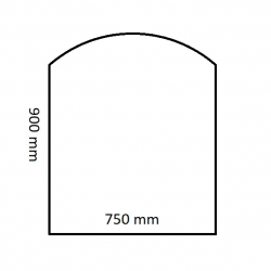 Piastra protettiva solida - vetro - rettangolo curvo - 90x75 cm
