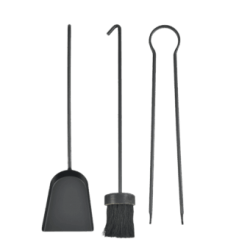 Serviteur de cheminée Dixneuf Spektra Noir Noir Givré - 4 accessoires