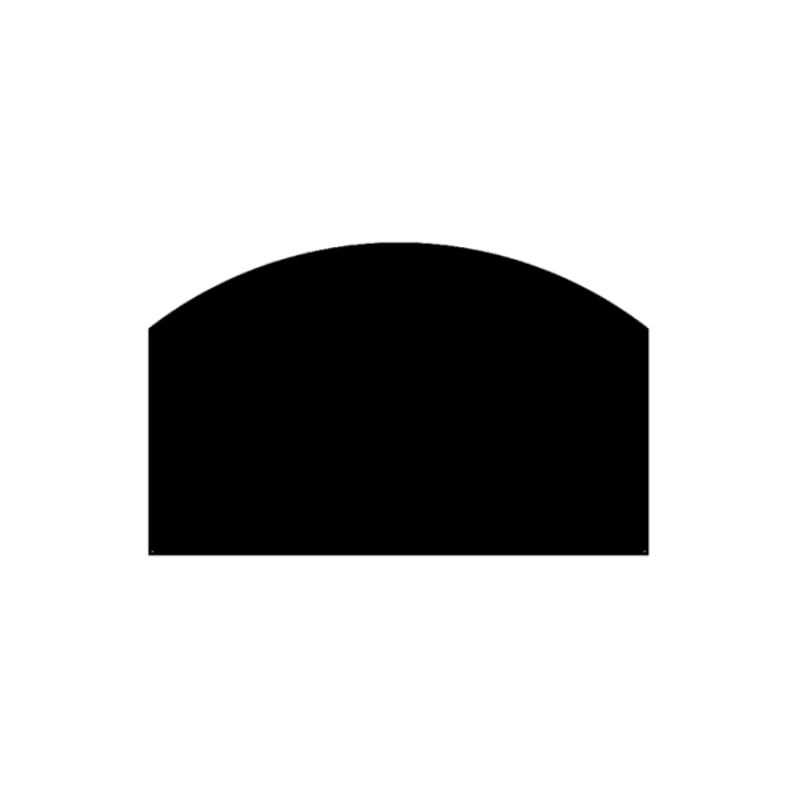 Abgerundete Bodenplatte 80x50 cm aus schwarz gefrostetem Stahl - Dixneuf