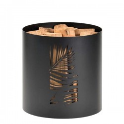 Log Holder Borneo Frosted Black Dixneuf (N3) - Diameter 40 cm