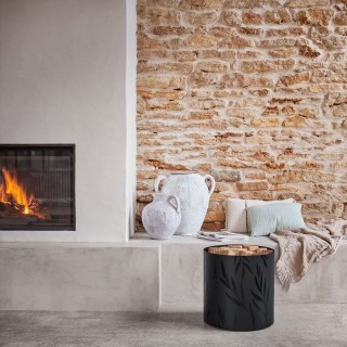 Log Rack Dixneuf Olympe Frosted Black (N3) - French Steel