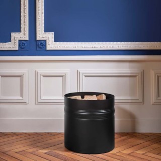 Log Holder Lutèce Frosted Black Dixneuf (N3) - Fireplace Accessory
