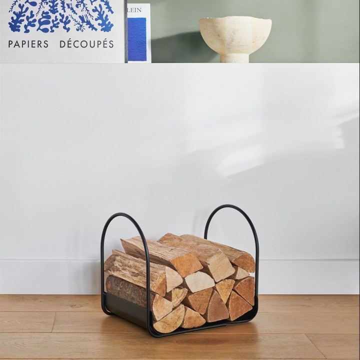 Llenyer Rialto Negre Esmerilat Dixneuf - Accessori de Xemeneia d'Acer