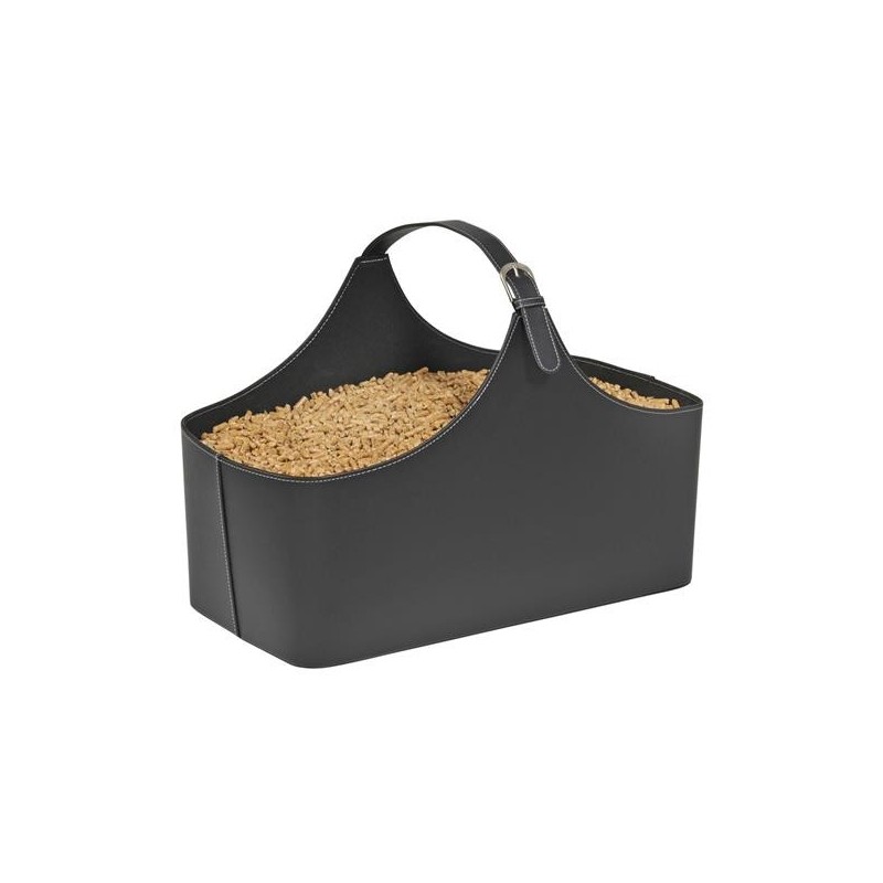 Corbeille Alpha Noir Simili Dixneuf - Accessoire Cheminée