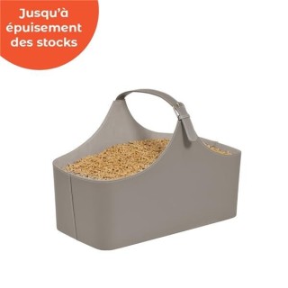 Alpha Taupe Faux Leather Basket - Dixneuf