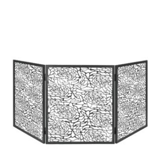 Dixneuf Black Floria 3-Panel Stove Guard