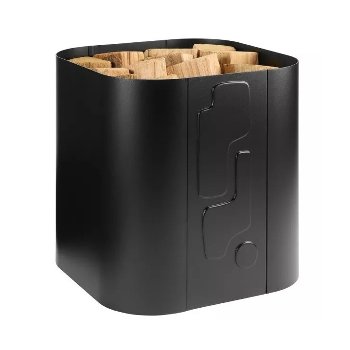 Kaminholzregal Dixneuf Altik Schwarz Matt N3 - Französischer Stahl