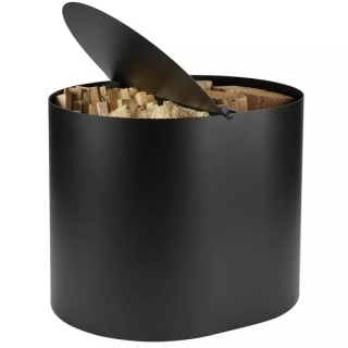 Dixneuf Duo Log Holder and Pellet Storage Diplo Frosted Black N3