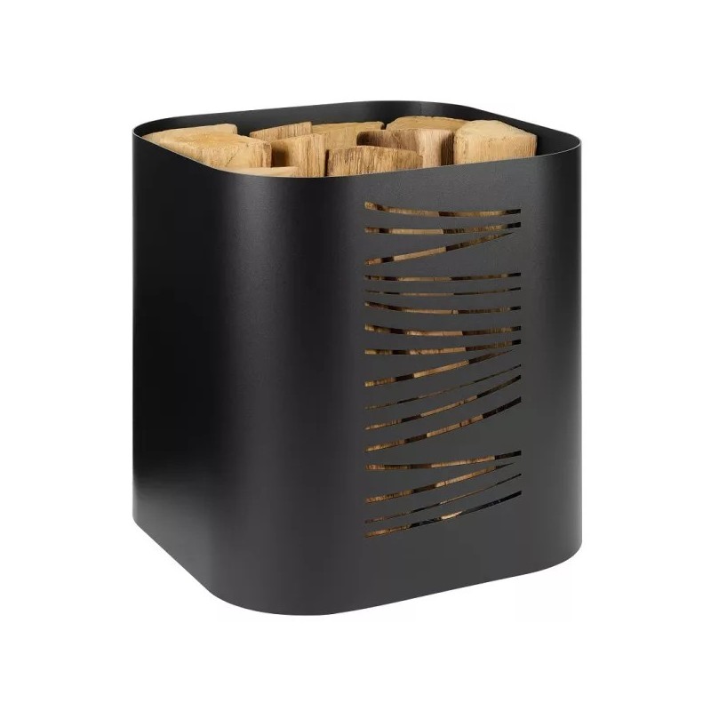 Range Bûches Taikal Noir Givré Dixneuf - Stockage Élégant pour Cheminée Range Bûches Taikal Noir Givré Dixneuf - Stockage Élégant pour Cheminée