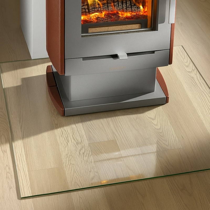 Quadratische Glasbodenplatte 100x100cm für Kamin - Capska