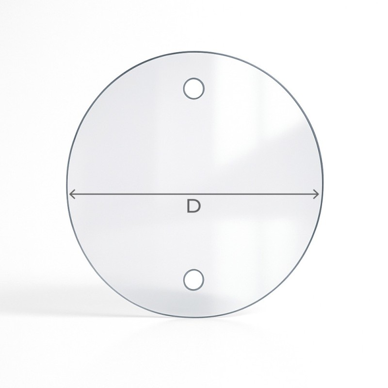 Verre vitrocéramique rond découpé sur mesure avec perçage - Capska.com