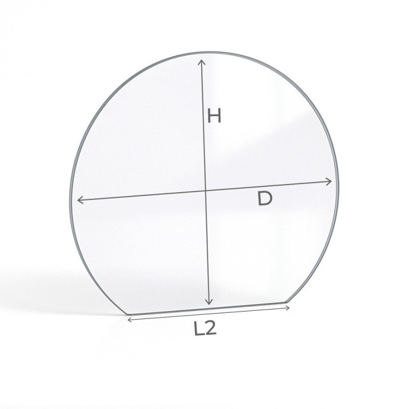 Vitre plate de forme Rond coupé 5mm sur mesure