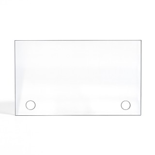 Vitre plate rectangulaire avec perçage