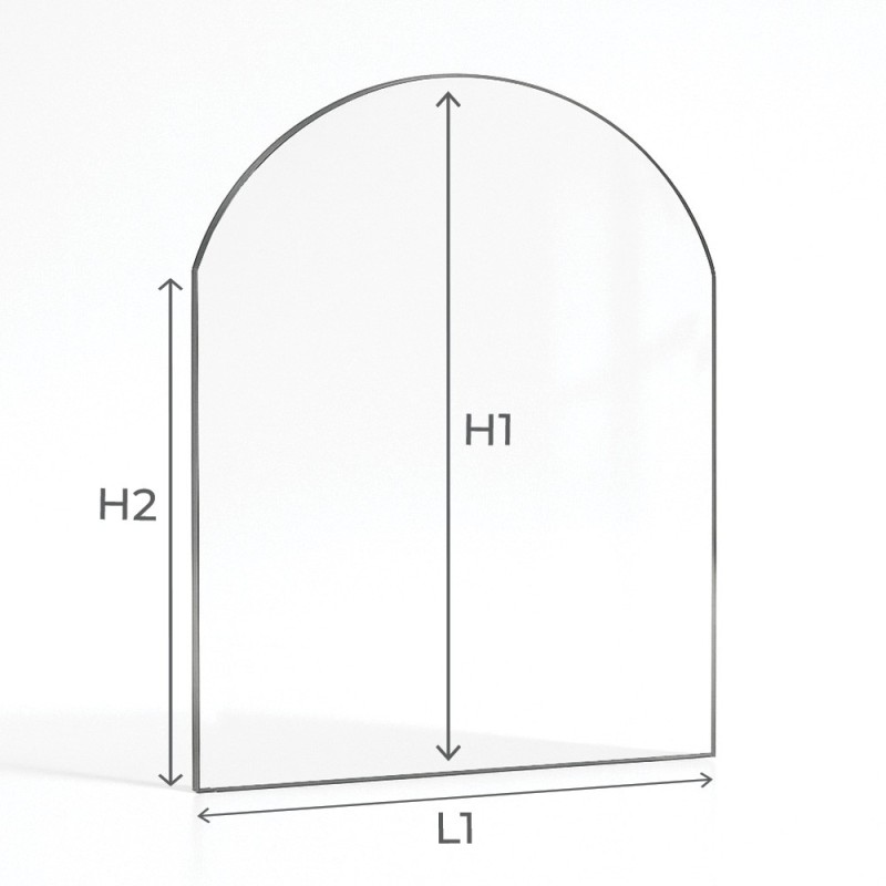 Vitre plate cintrée en partie haute - 4 mm autonettoyant schéma
