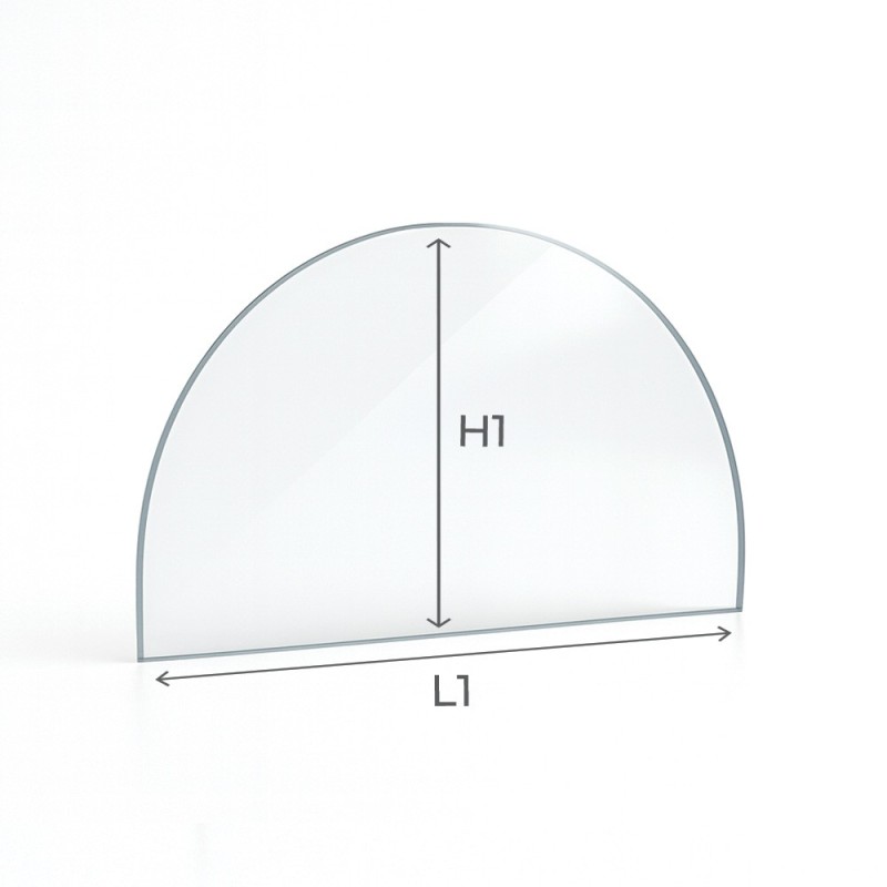 Vidrio para insert de leña a medida - Vidrio plano semicircular - Capska