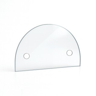 Vitre percée sur mesure forme demi-cercle