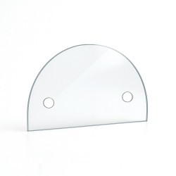 Vitre percée sur mesure forme demi-cercle