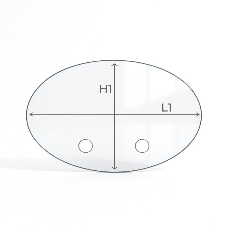 Oval or Ellipse Ceramics Glass Cut to Measure - Capska