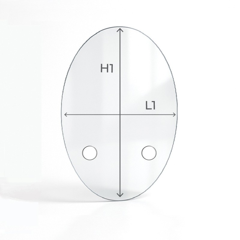 Oval or Ellipse Ceramics Glass Cut to Measure - Capska