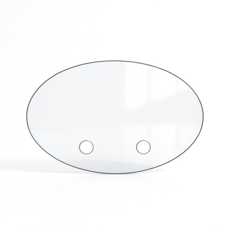 Vitre percée sur mesure forme ovale