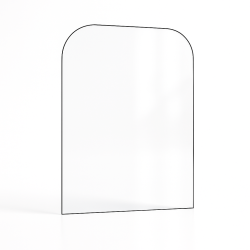 Kaminglas mit 2 abgerundeten Ecken  - maßgefertigtes Flachglas