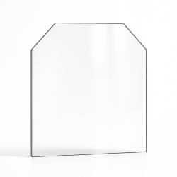Vitre plate avec 2 angles coupés