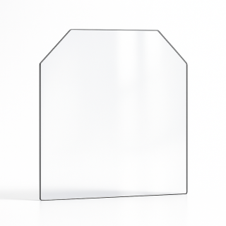 Kaminscheibe kaufen – Maßgefertigtes Kamin Glas 5mm mit Schräge
