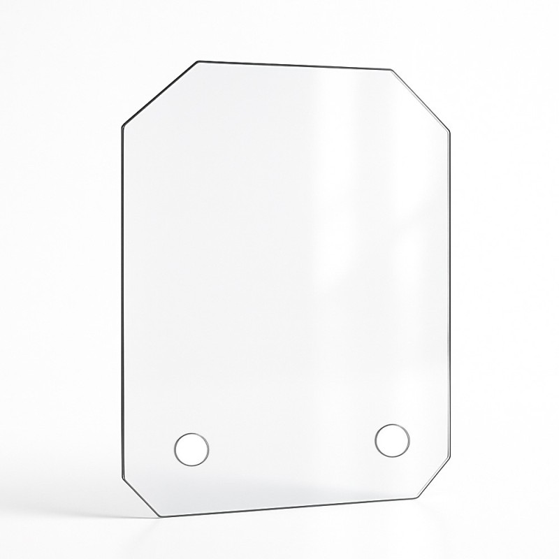 Vidrio plano con 4 ángulos cortados en vidrio vitrocerámico para insert o estufa de leña - Capska