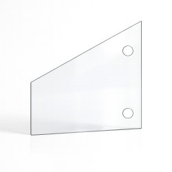 Flat rectangular trapezoid panel with drill holes