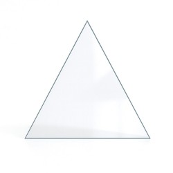 Flat triangular glass panel