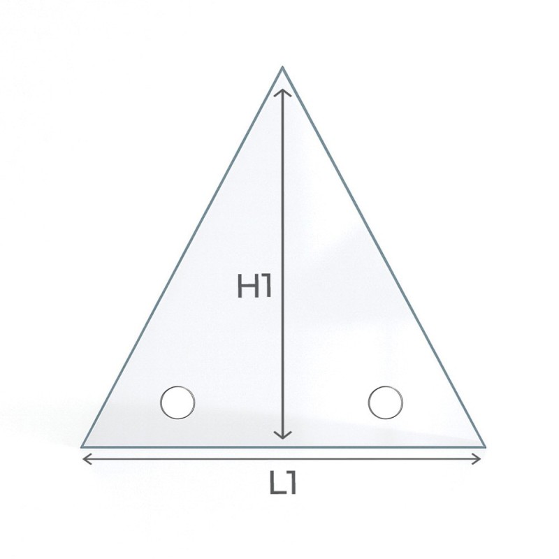 Vetro triangolare per stufa o caminetto con fori - Capska
